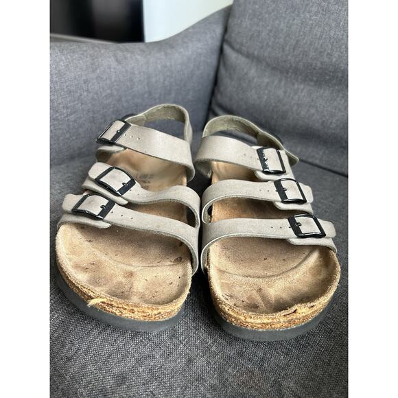 Birkinstock Birki's Size 40 Taupe Canberra 3 Strap Sandals Slingback Ellice US 9 - Picture 3 of 16